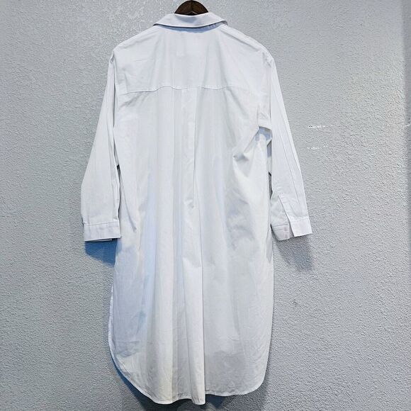 Maeve Anthropologie Maxi Tunic Poplin Button Down Top Cotton Petite Size Medium - Picture 3 of 12